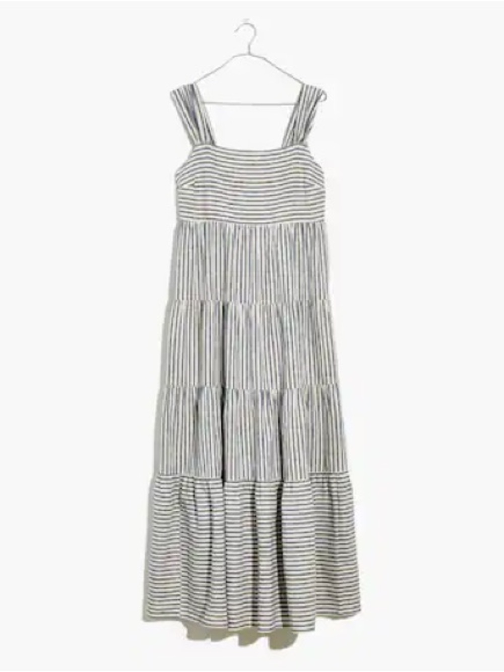 Madewell Light Gray Tiered Maxi Dress with Square Neck - Picture 2 of 4